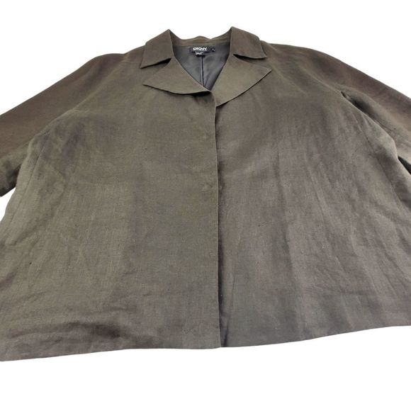 DKNY Donna Karan Y2K 100% Linen Boxy Oversize Top/Blazer - Picture 7 of 9